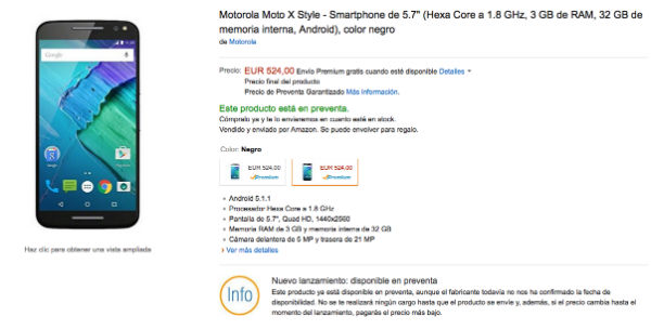 Motorola Moto X Style pre-venta