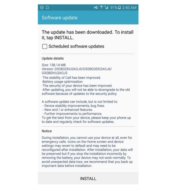 El Samsung Galaxy S6 Edge+ recibe su primera actualización de software 2 Samsung Galaxy S6 Edge+ actualización