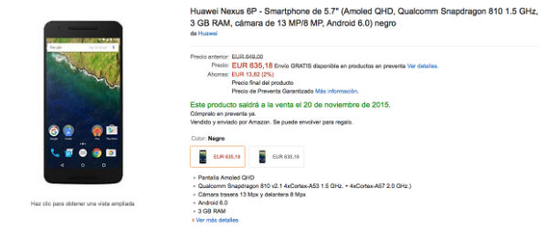 Nexus 6P venta