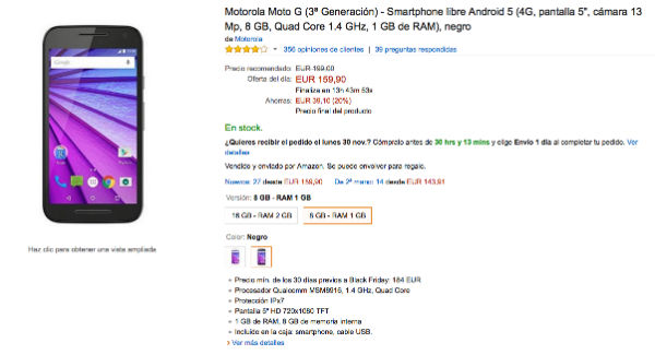 El Motorola Moto G 2015 también baja de precio por el Black Friday 2 Moto G 2015