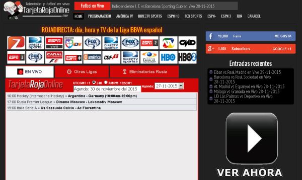 La web de fútbol por Internet RojaDirecta ya tiene sucesor 2 tarjetarojaonline