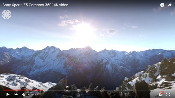 Así­ es un ví­deo 4K de 360 grados grabado con varios Sony Xperia Z5 Compact