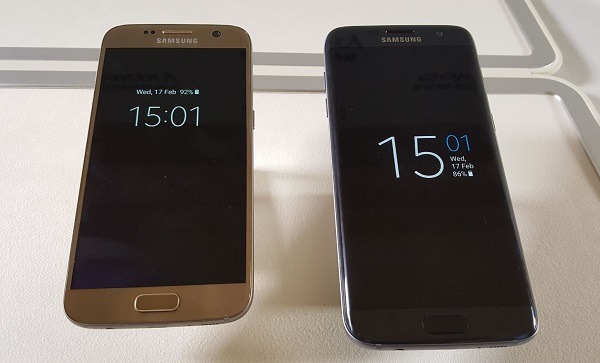 De izquierda a derecha: Samsung Galaxy S7 y Samsung Galaxy S7 edge