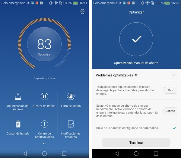 Administrador del teléfono del Huawei P9