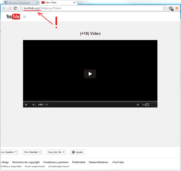 Así es el fraude del vídeo para adultos de Facebook 2 Vídeo porno falso YouTube