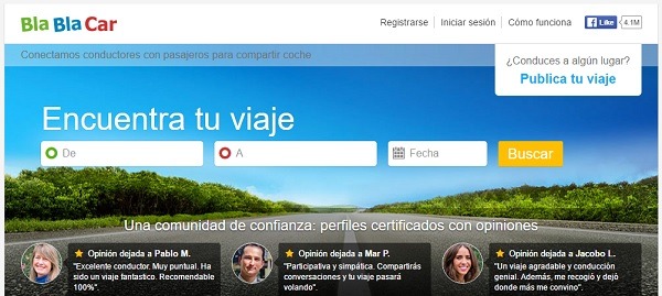 Cómo ganar un dinero extra cada mes a través de Internet 2 blablacar