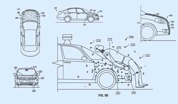 Google te pegará al capó para que no sufras daño en accidentes de coche 1 Google patente adhesivo capó