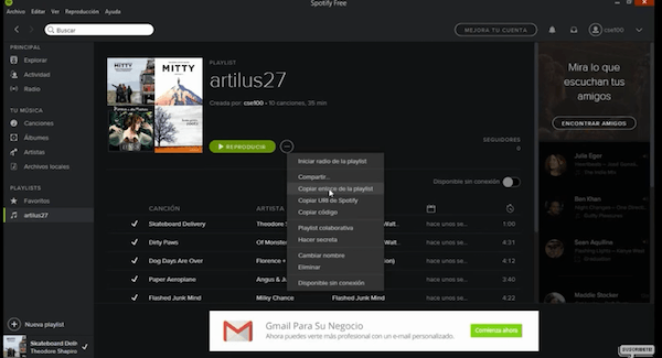 Cómo importar tus listas de Spotify a otra cuenta 2 Cómo importar tus listas de Spotify a otra cuenta 1