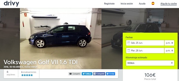 Cómo alquilar un coche por días a un particular 4 Drivy