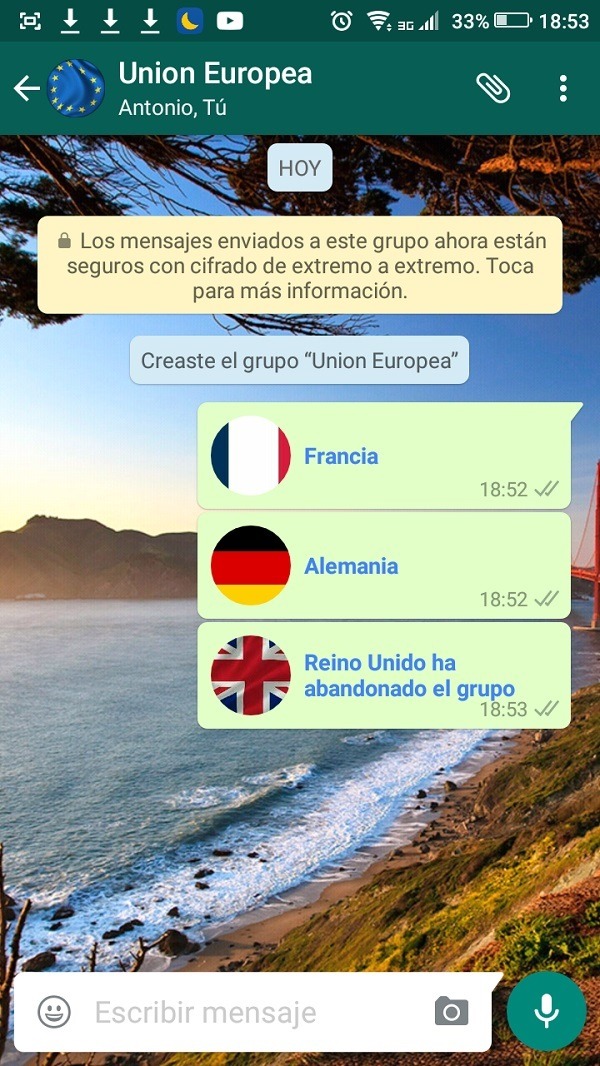 WhatsApp Unión Europea