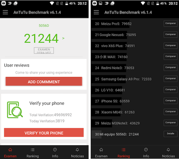 Alcatel Pop 4 Plus, lo hemos probado 8 AnTuTu Benchmark Alcatel Pop 4 Plus