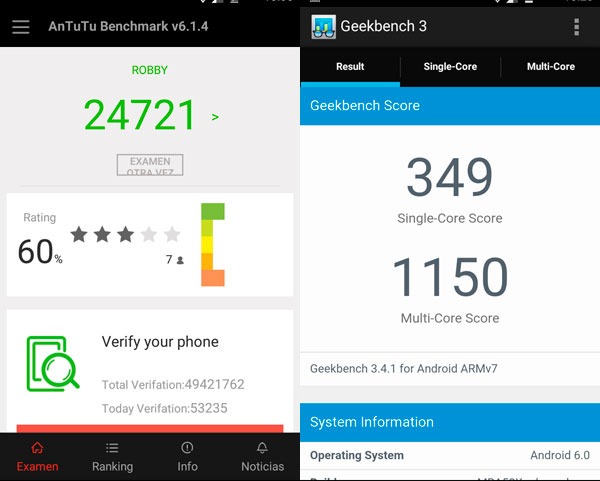 Wiko Robby, lo hemos probado 5 Wiko Robby Antutu Geekbench