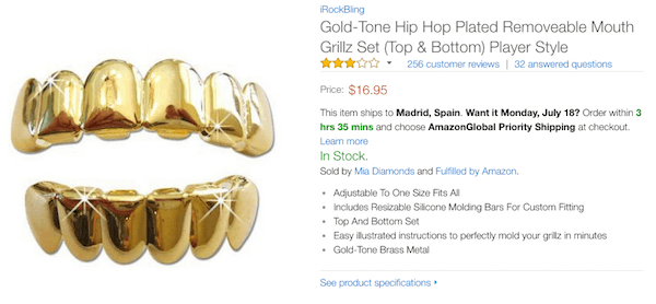 Dentaduras de oro o pijamas de piel de vaca, las compras más raras del Prime Day de Amazon 2 Dientes dorados