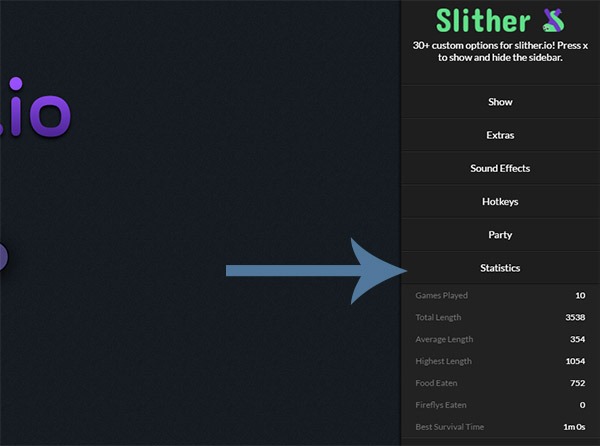 slither.io estadí­sticas