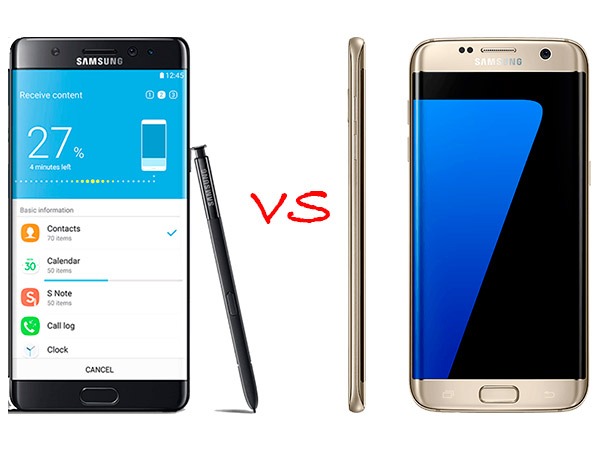 Comparativa Samsung Galaxy Note 7 vs Samsung Galaxy S7 edge