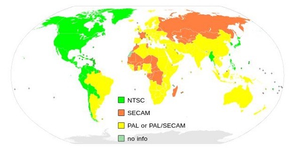 ¿Por qué a veces no puedo reproducir DVD o Blu-Rays de otros países? 2 mapa PAL NTSC