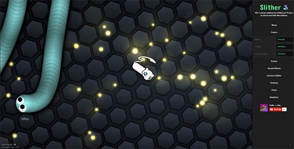 Cómo personalizar los colores de la comida en Slither.io 3 slither.io colores