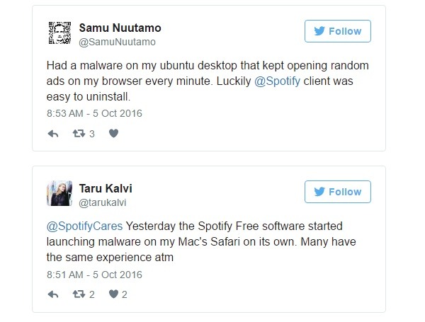 Spotify podría estar mandando anuncios con virus a sus usuarios 3 Malware Spotify