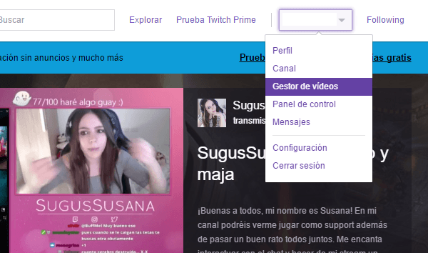 Cómo descargar tus partidas de Twitch y subir vídeos al servicio 2 Twitch