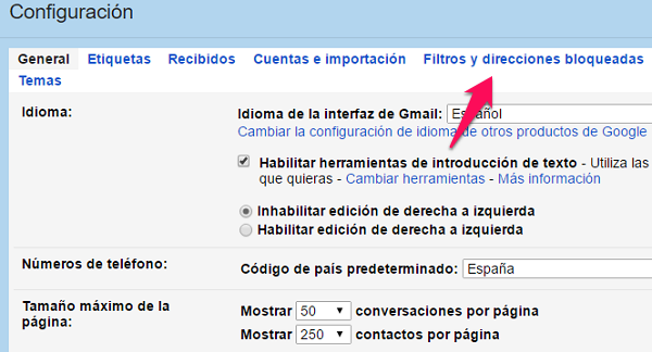 configuracion gmail