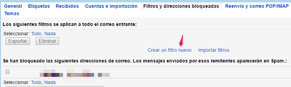 filtro gmail