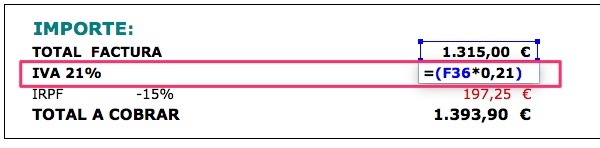 Cómo hacer una plantilla de factura en Excel 7 EXCEL IVA