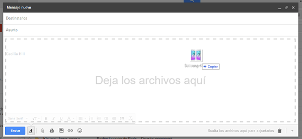 gmail arrastrar imagen