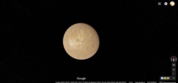 Google Maps, cómo explorar Marte, la Luna o el fondo marino 2 Google Marte