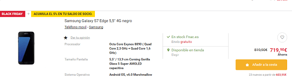 samsung galaxy s7 edge fnac