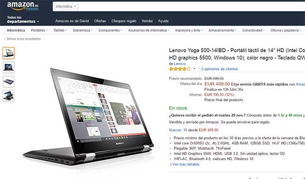 ordenador ciber monday amazon