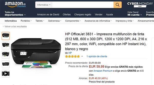 impresora ciber monday amazon