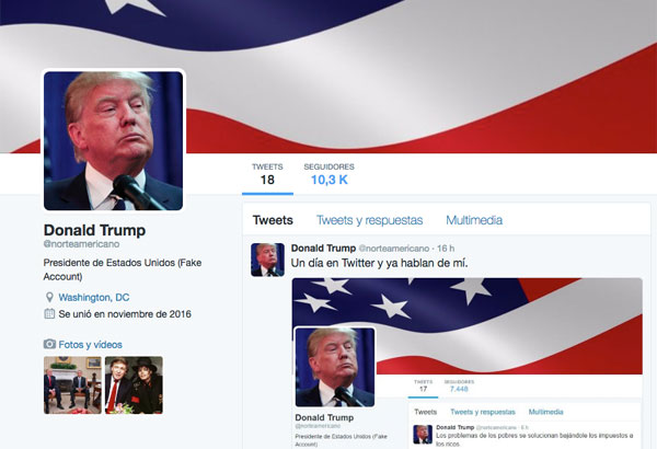 Así es la cuenta falsa de Donald Trump que revoluciona Twitter 1 Donald Trump