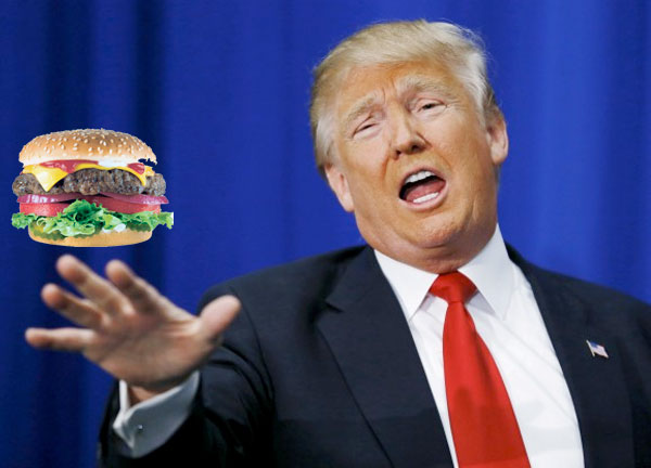 Resultado de imagen de donald trump hamburguesa