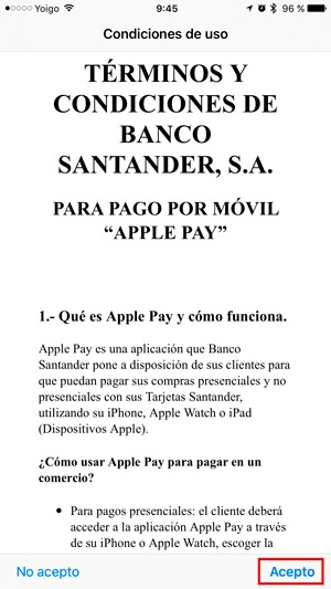 apple pay condiciones