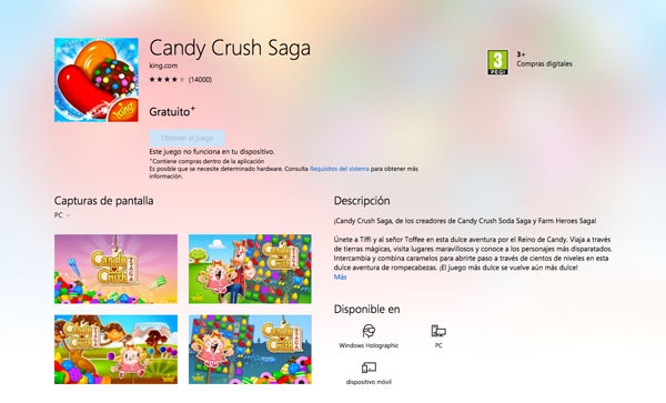 candy crush saga ordenador windows