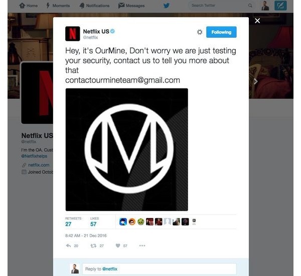 Hackean la cuenta de Twitter de Netflix para comprobar su seguridad 2 netflix hacked