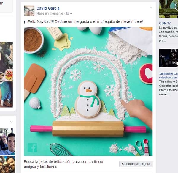 Cómo crear tu postal navideña en Facebook 4 postal facebook resultado