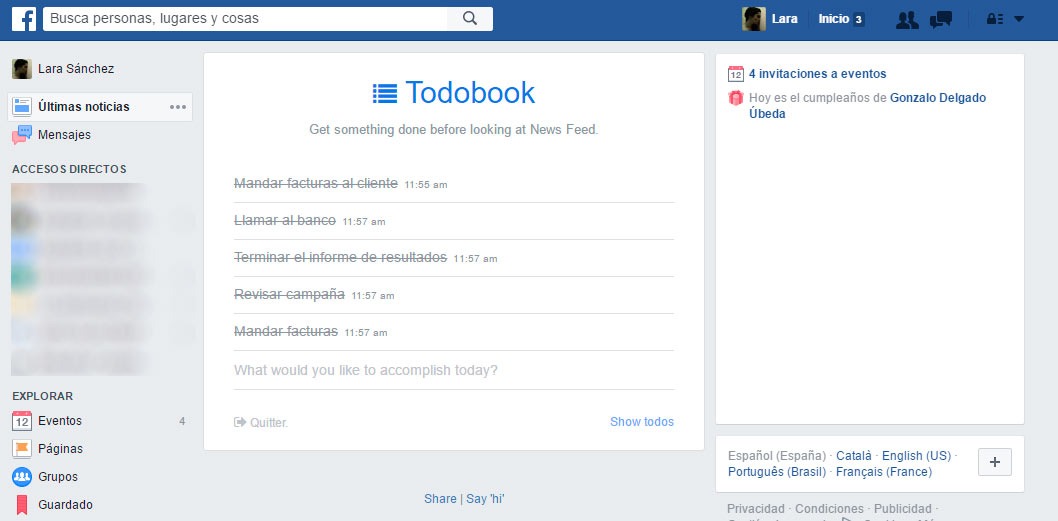 Aprovecha el tiempo que dedicas a Facebook con esta extensión 4 Todobook captura