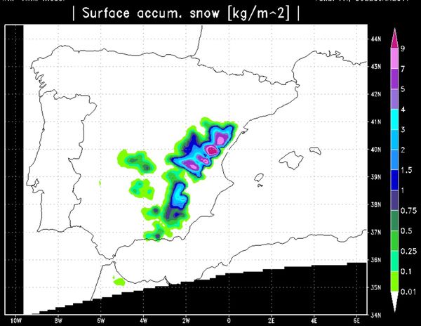 Meteocenter nieve acumulada peninsula iberica_