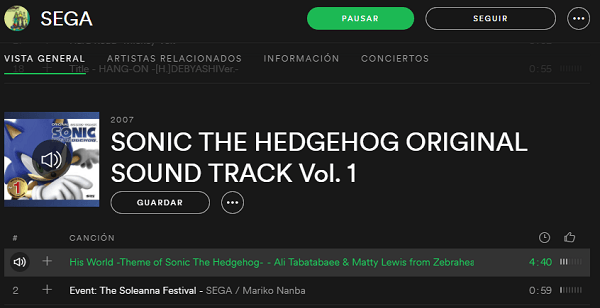 Nostalgia al poder: escucha la música de Sega en Spotify 2 sonic videojuego música