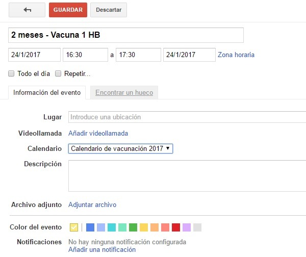 editar vacunación calendario