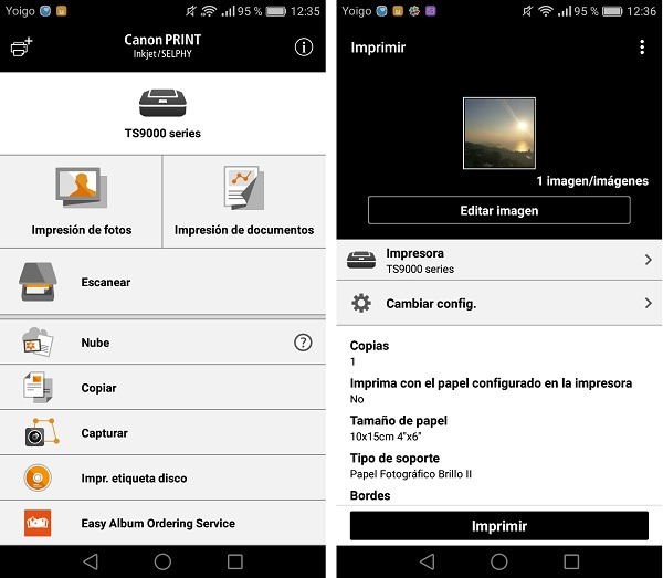Canon PIXMA TS9050, la hemos probado 8 Canon Print App