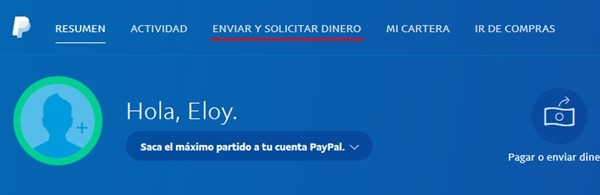 PayPal enviar dinero