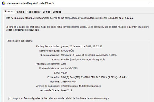 diagnostico windows 10