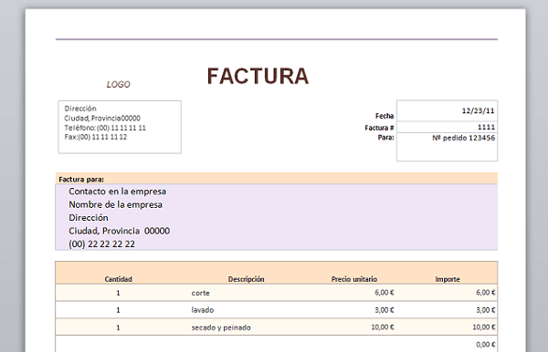 factura plantilla word