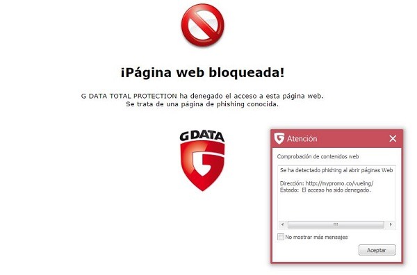 g data internet security pagina bloqueada