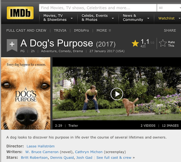 El polémico vídeo de un perro maltratado al grabar una película familiar 2 imdb puntuación