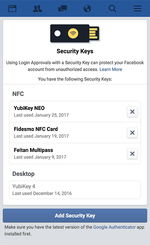 doble autenticación facebook llave