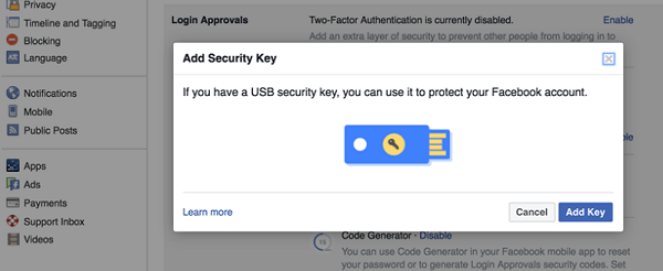 llave seguridad facebook