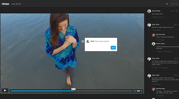 Vimeo permite que sus ví­deos sean comentados en tiempo real